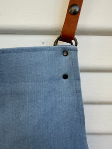 Shorties Overalls, Sky Blue Stretch Denim