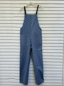 Overalls, Blue Graphic Stretch Cotton