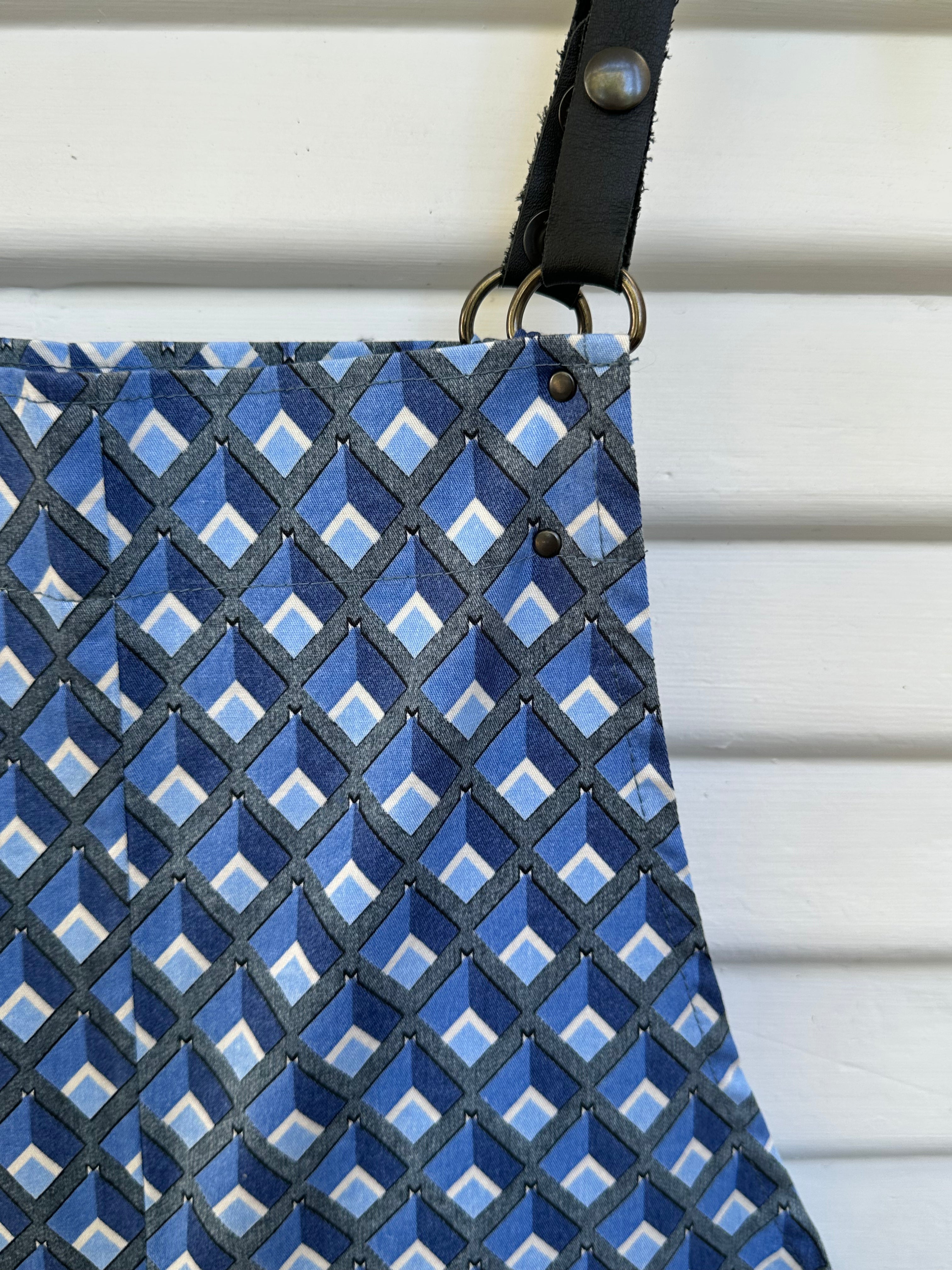 Overalls, Blue Graphic Stretch Cotton