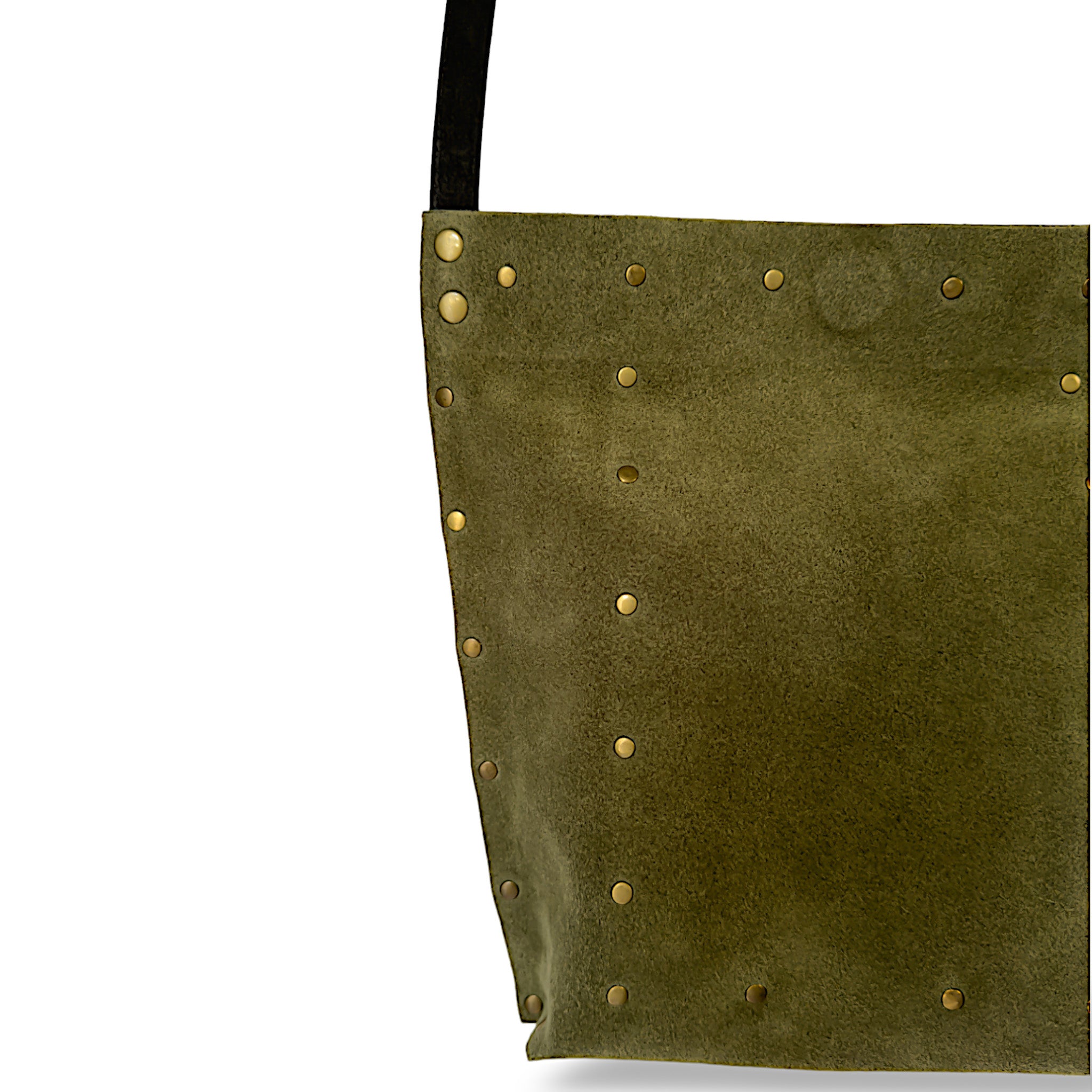 Moss Green Suede Crossbody Bag
