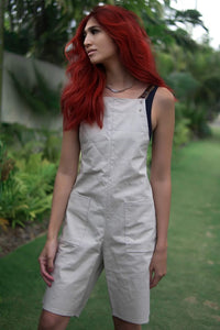 Jumping-Jax Linen Bermuda Overalls