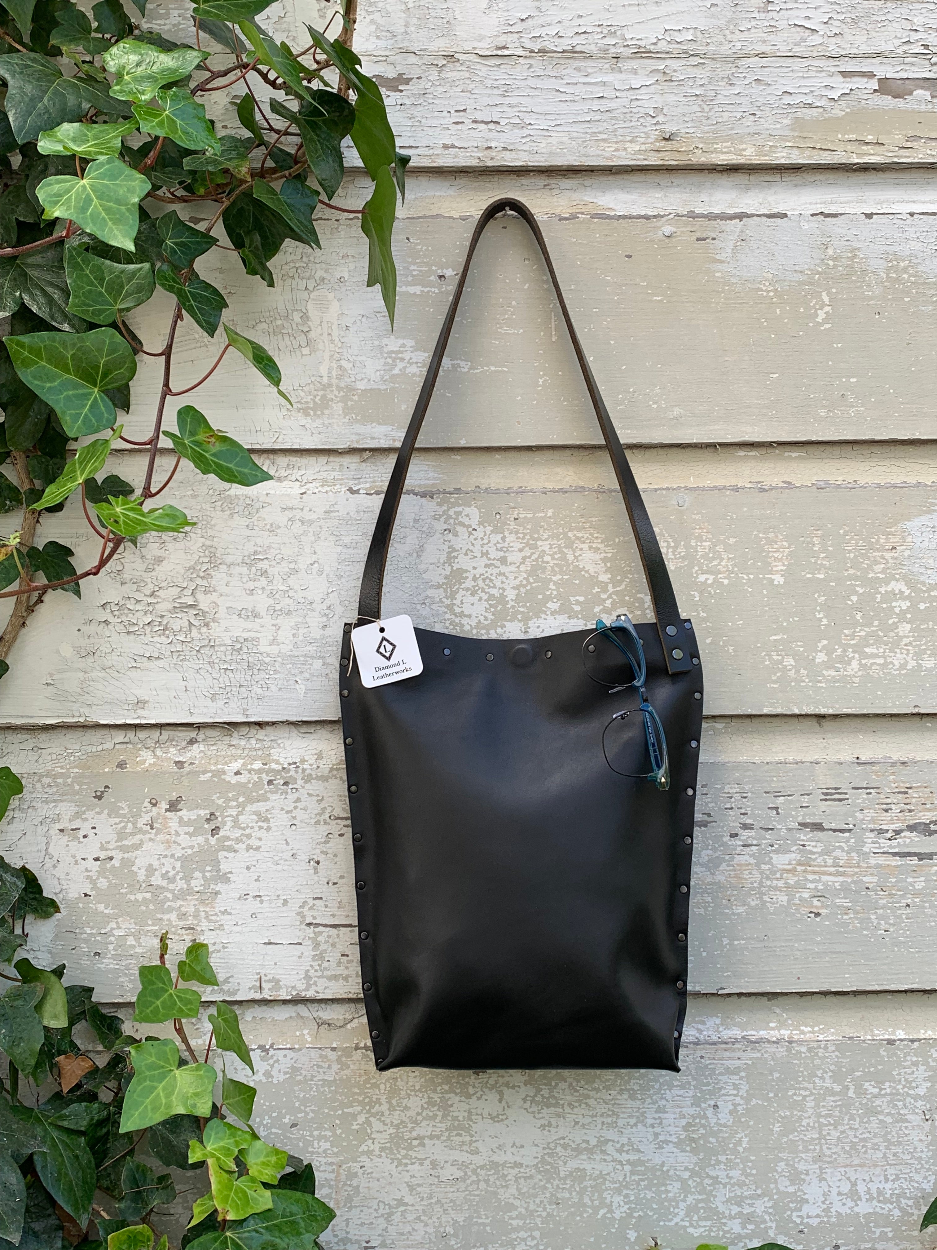 Solid Black Shoulder Bag